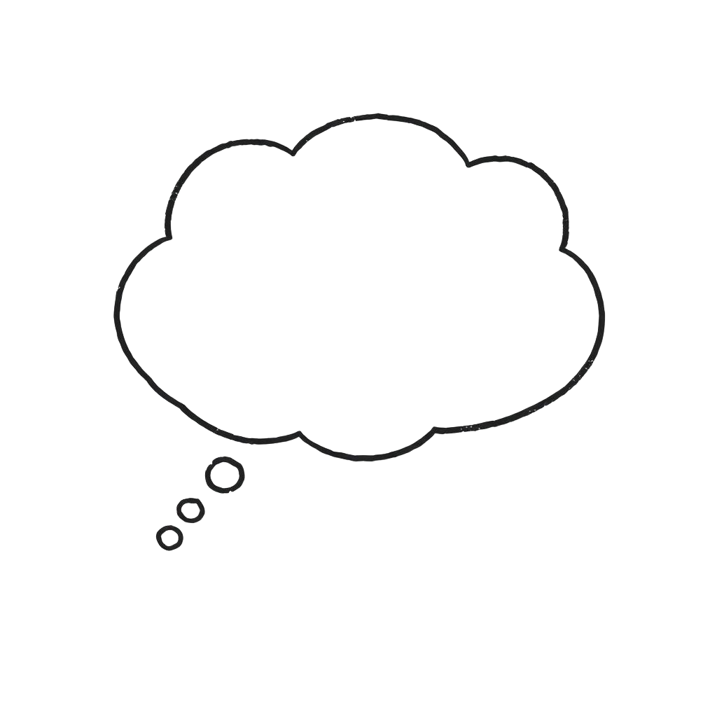 Thought bubble suggesting clear thinking